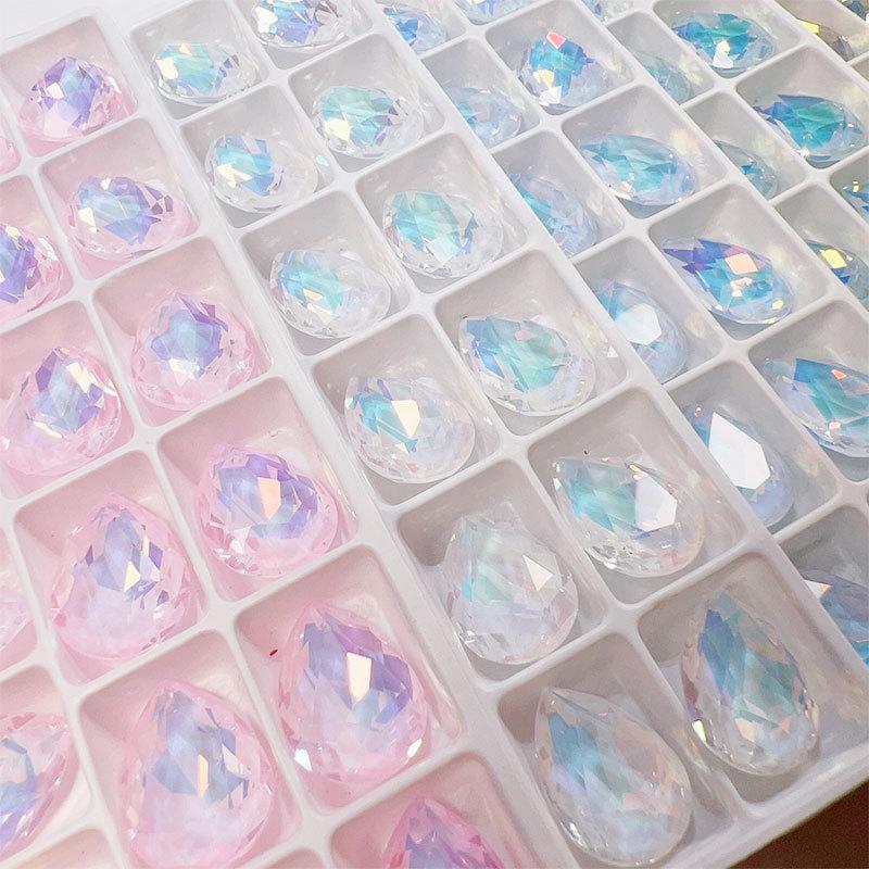 K9 13x18mm Teardrop Mocha Diamond Acetate Jewelry DIY Accessories