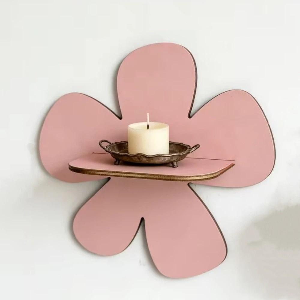 Wall-Mounted Flower Floating Wall Shelf Wooden Wall Hanging Shelf Modern Plant Shelf  Office