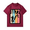 Men's 100% Cotton Crew Neck Short Sleeve T-Shirt, Retro Jazz Saxophone Colorful Print Casual Comfortable Tee for Music Lovers Daily Wear