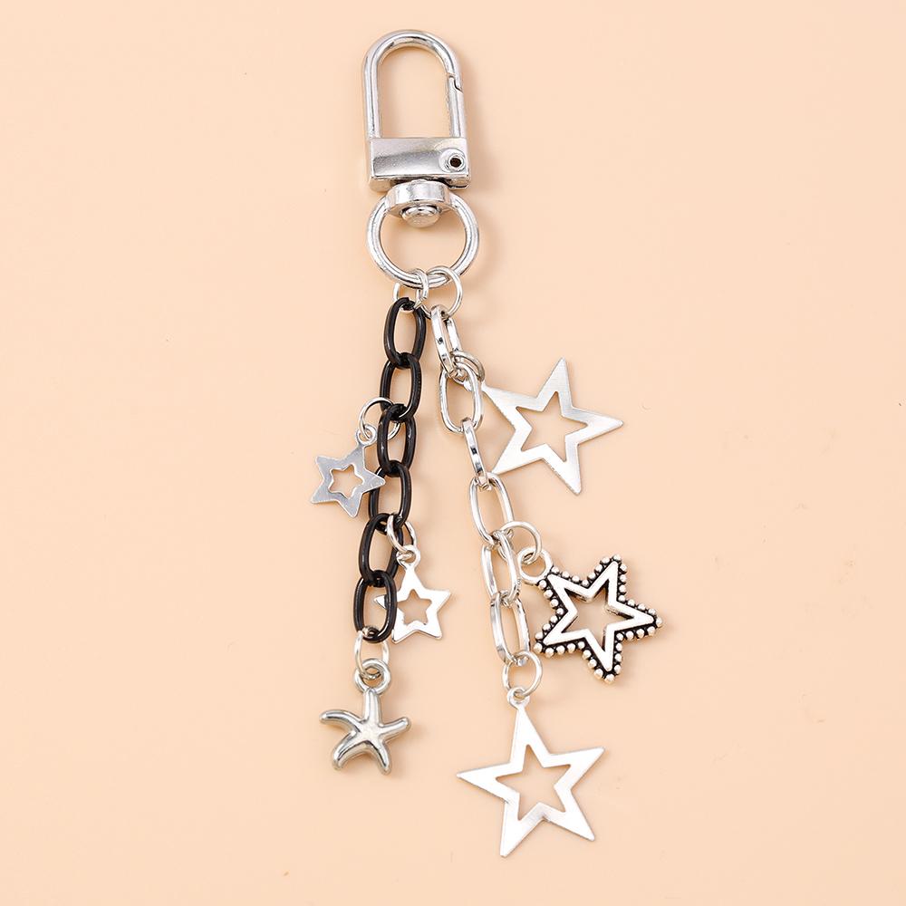 Gotisches Legierungs-Kreuz Schlüsselanhänger Männer Frauen Stern Schlüsselring Anhänger für Handtaschen-Dekor DIY Handgemachter Schlüsselanhänger Geschenke