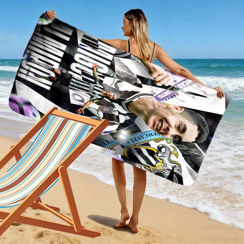 Newcastle United Print Beach Towel, Large Soft Quick Dry Towel for Beach Camping Swimming