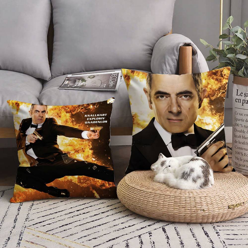 J-Johnny English Movie Pillow Case Square Pillow Bedroom Sofa Leisure Comfort Cushion Car Living Room Home Decoration