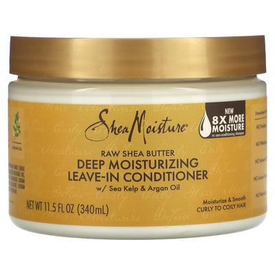 Raw Shea Butter, Deep Moisturizing Leave-In Conditioner, For Curly or Wavy Hair, 340 Ml (11.5 Fl Oz)