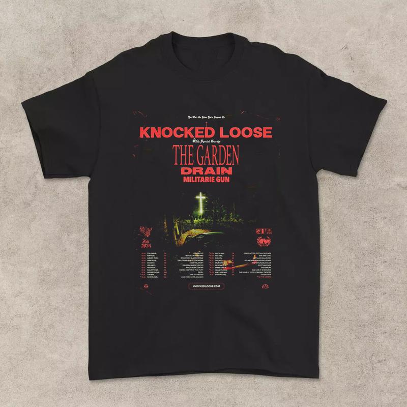 

Knocked Loose Тур Осень 2024 Для фанатов Футболка Полный размер S 5XL - Мужская летняя хлопковая футболка с принтом S разноцветный