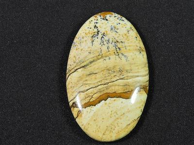 44Cts. AAA Natural Picture Jasper Oval Healing Jewelry Gemstone 25X40X05 MM SK-1079