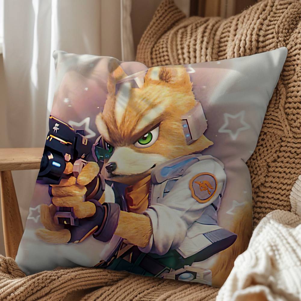 Cute Zoo Fox Game McCloud Pillow Case Office Cushions Suitable For Sofa Car Bedroom Decorative Cushion Cover