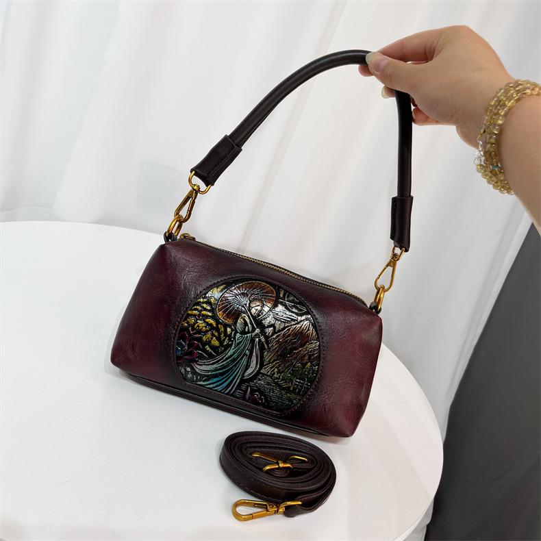 

Тисненый в китайском стиле, большой вместимости, высококачественный, мягкий, прочный, модный, изысканный, легкий, для поездок на работу, для улицы, через плечо, сумка-мессенджер, сумка на плечо