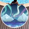 Beautiful Aurora Round Beach Towel with Tassels,Sand Free Quick Dry Circle Beach Blanket Roundie Yoga Meditation Mat Picnic Rug