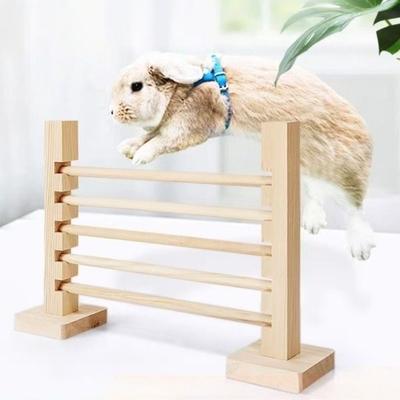 Nouvelle barre de saut pour lapin en bois Facile à installer Hauteur réglable Barre d'obstacles pour lapin Jeux d'entraînement interactifs pour animaux de compagnie Petites fournitures pour animaux