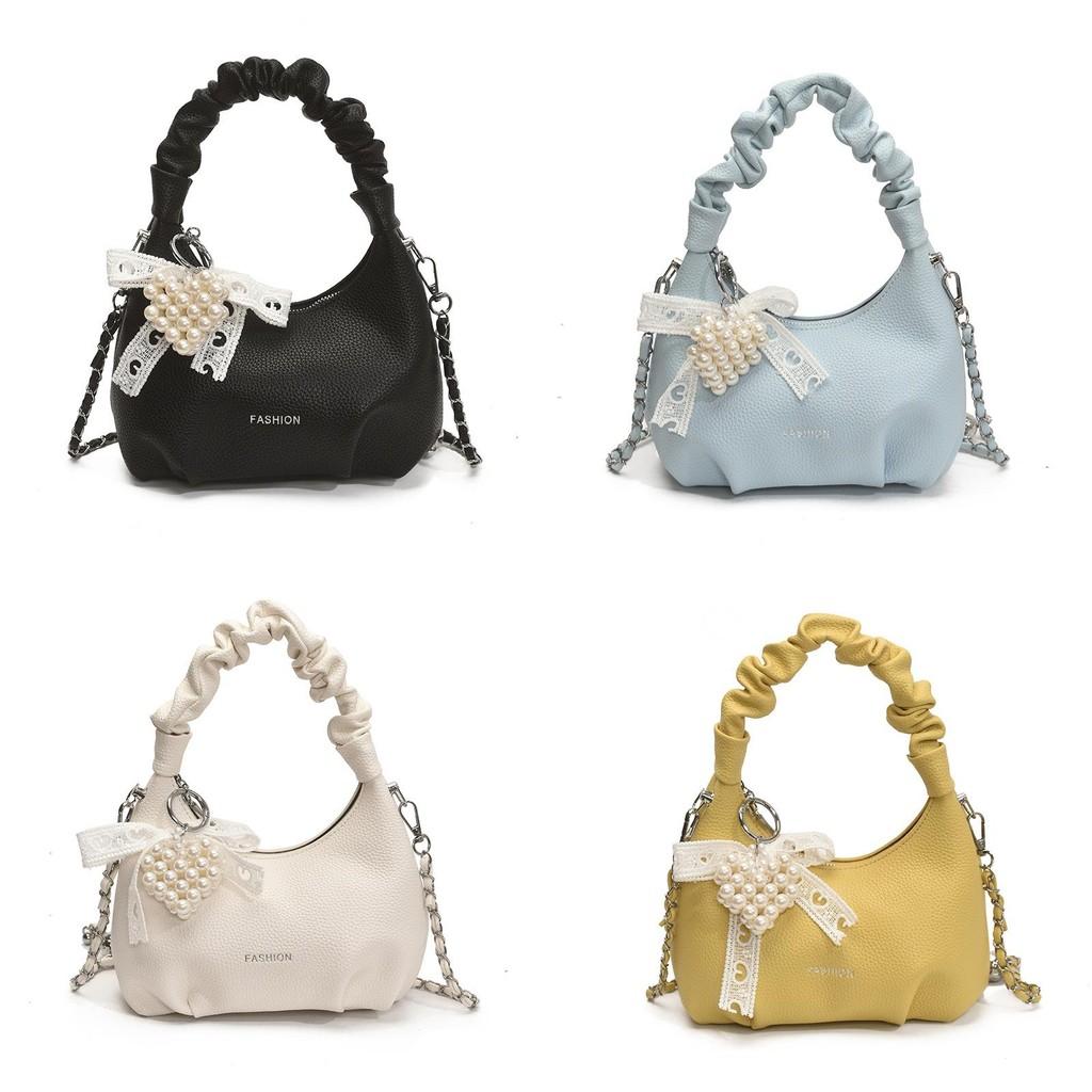Pu Bag For Women With Wrinkled Design And Chain Strap For Daily Use