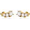 Cicy Bell Womens Flat Back Stud Earrings 18K Gold Plated Hypoallergenic | 316L G23 Surgical Titanium Steel, CZ Stud Jewelry, Tragus Helix Cartilage