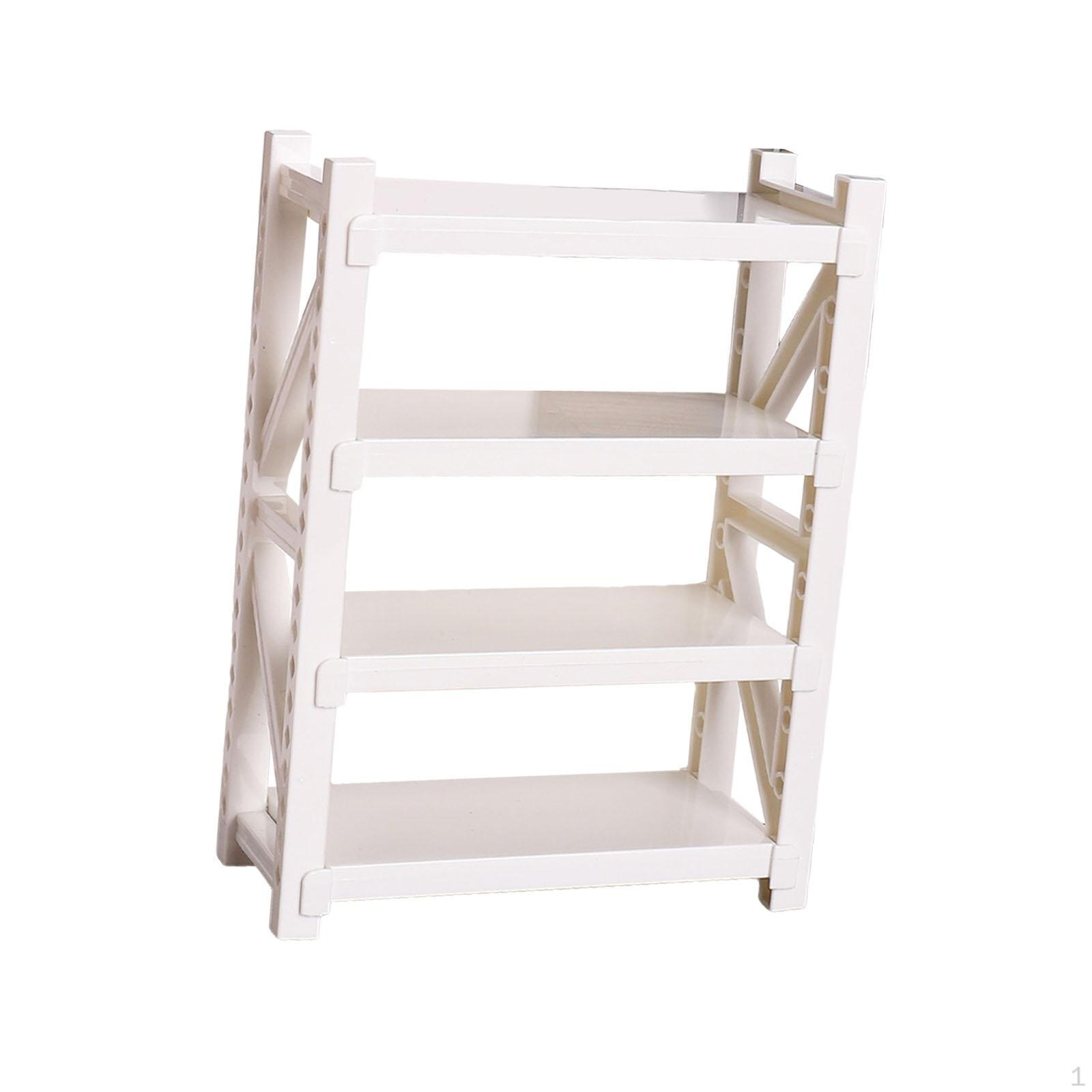 

Dollhouse Miniature Storage Organizer Shelf, Multifunctional Display Case for Diorama And Balcony. білий