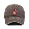 Cartoon Washed Lotso Print Baseball Cap Men Women Vintage Kpop Snapback Cap Adjustable Breathable Trucker Hat Sunscreen Hat