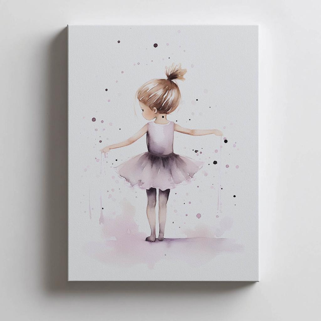 Tańcząca Balerina - Różowa Magia Tańcząca Balerina - Różowa Magia, 30X40 Cm, Rama Aluminiowa Złota, Papier Matowy 230 Gsm