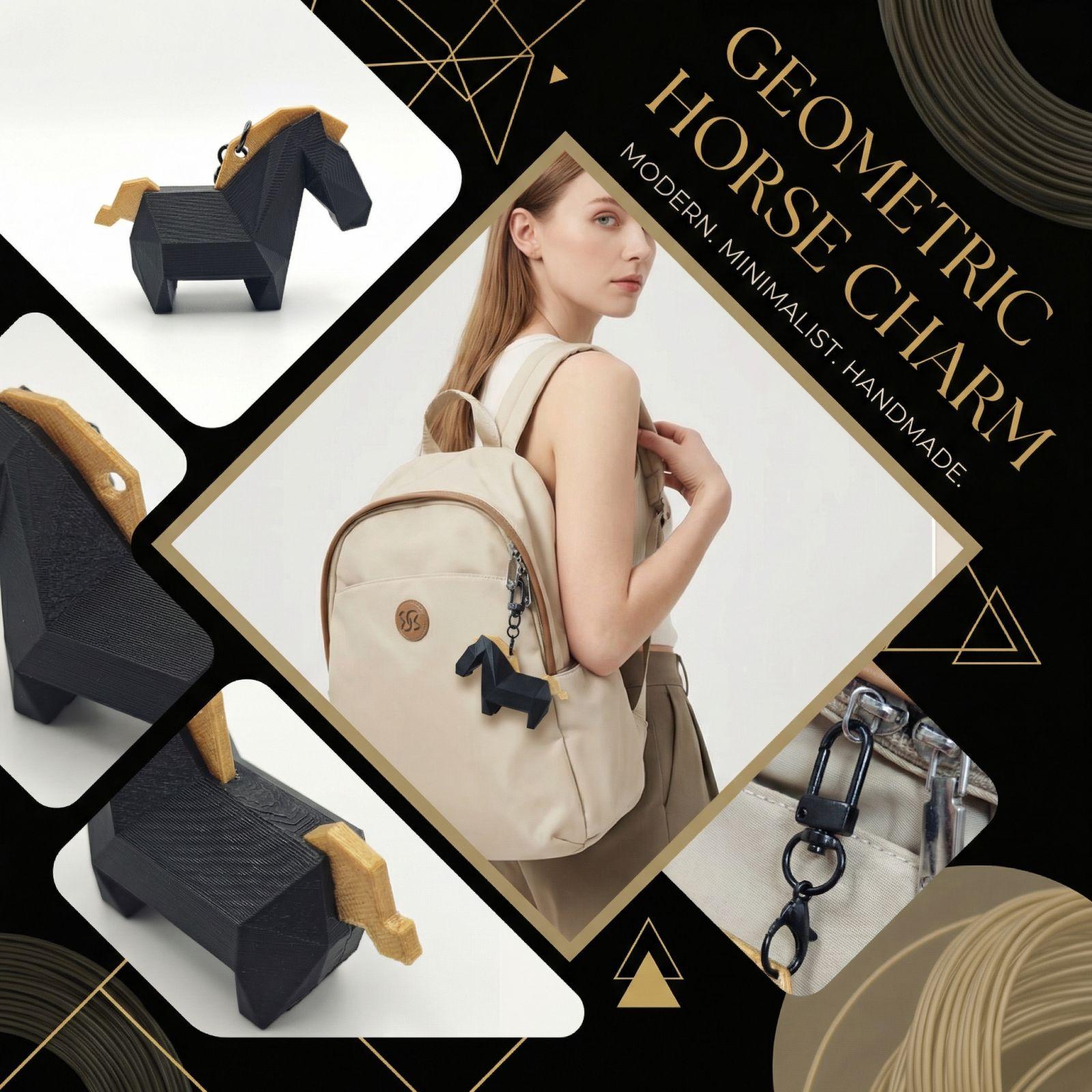 Геометрический кулон-лошадь для 3D-печати Милое украшение