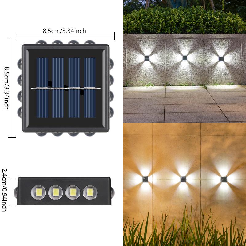 Solar Double Head Waterproof Wall Light for Courtyard and Balcony