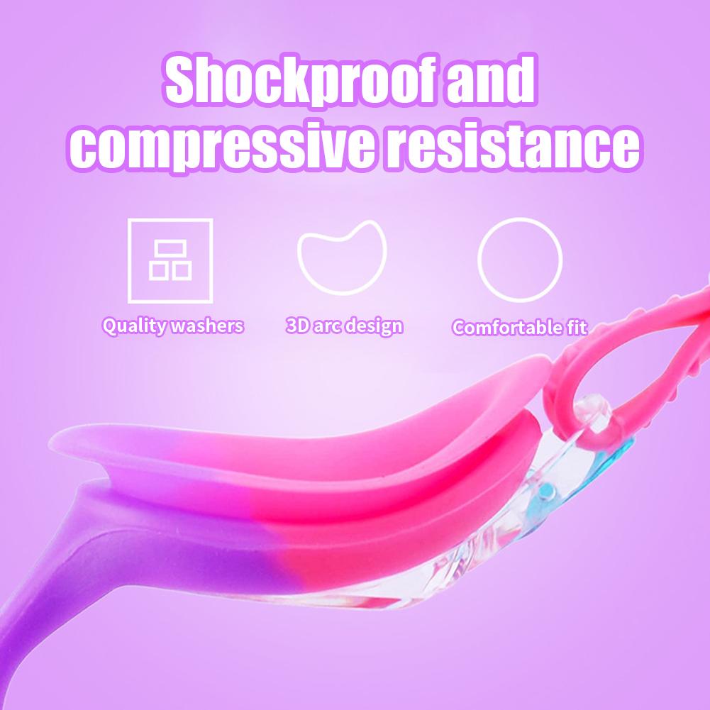 Kids Swimming Glasses Anti-Fog Swim Eyewear Pool Glasses Leak Proof Comfortable Pool Accessories for 3-14 Years Children