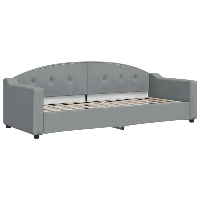 VidaXL Lit de repos gris clair 80x200 cm tissu 354178
