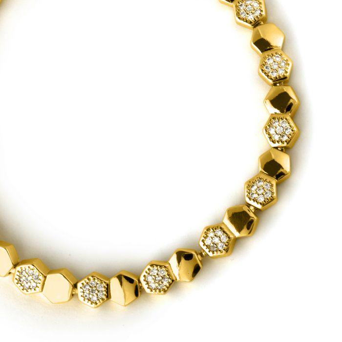Bracelet - LUXENTER - Lyth - Finition or jaune 18 carats - Zircone cubique brillante - Longueur 18 cm