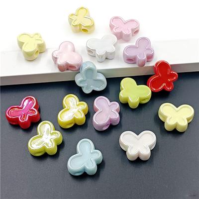 10Pcs Jewelry Accessories Fashion Butterfly Loose Beads Acrylic UV Dazzle Handmade Materials DIY Bracelet Necklace