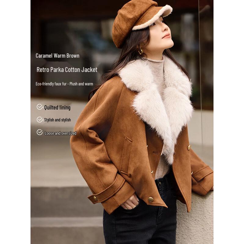 XWI Women s Faux Fur Collar Padded Jacket S