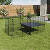 Small Animal Playpen 57.09x29.53x29.53in Portable Metal Fence for Guinea Pigs/Bunny/Hedgehogs/Chickens