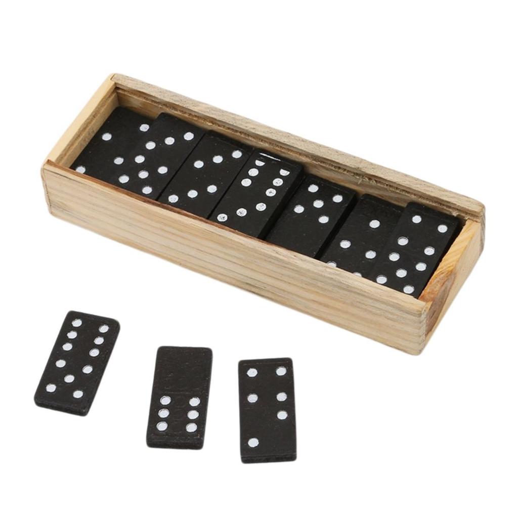 1set Wooden Domino Blocks Kits Board Games Travel Funny Table Game Domino Toys For Kid Children Educational Toys Gifts