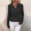 Women Slim Turn Down Collar Long Sleeve Solid Color Knitted Sweater Jumper Autumn Winter Female Clothing