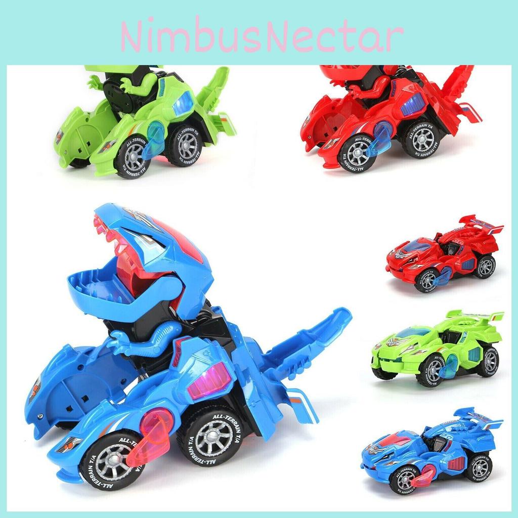 Elektrisches Dinosaurier-Transformationsauto mit LED-Lichtern und Soundeffekten