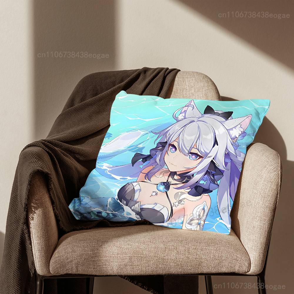 

H-Honkai I-Impact 3rd Throw Pillow Case Living Room Sofa Cushion Cover For Home Bedroom Decoration And Protector 30cmx30cm