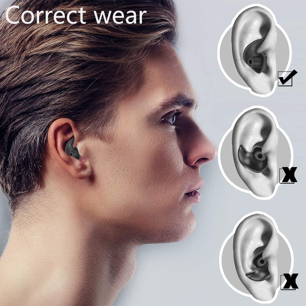 4 Pairs Swimming Earplugs Waterproof Reusable Silicone for Showering Bathing Surfing Kids Adults