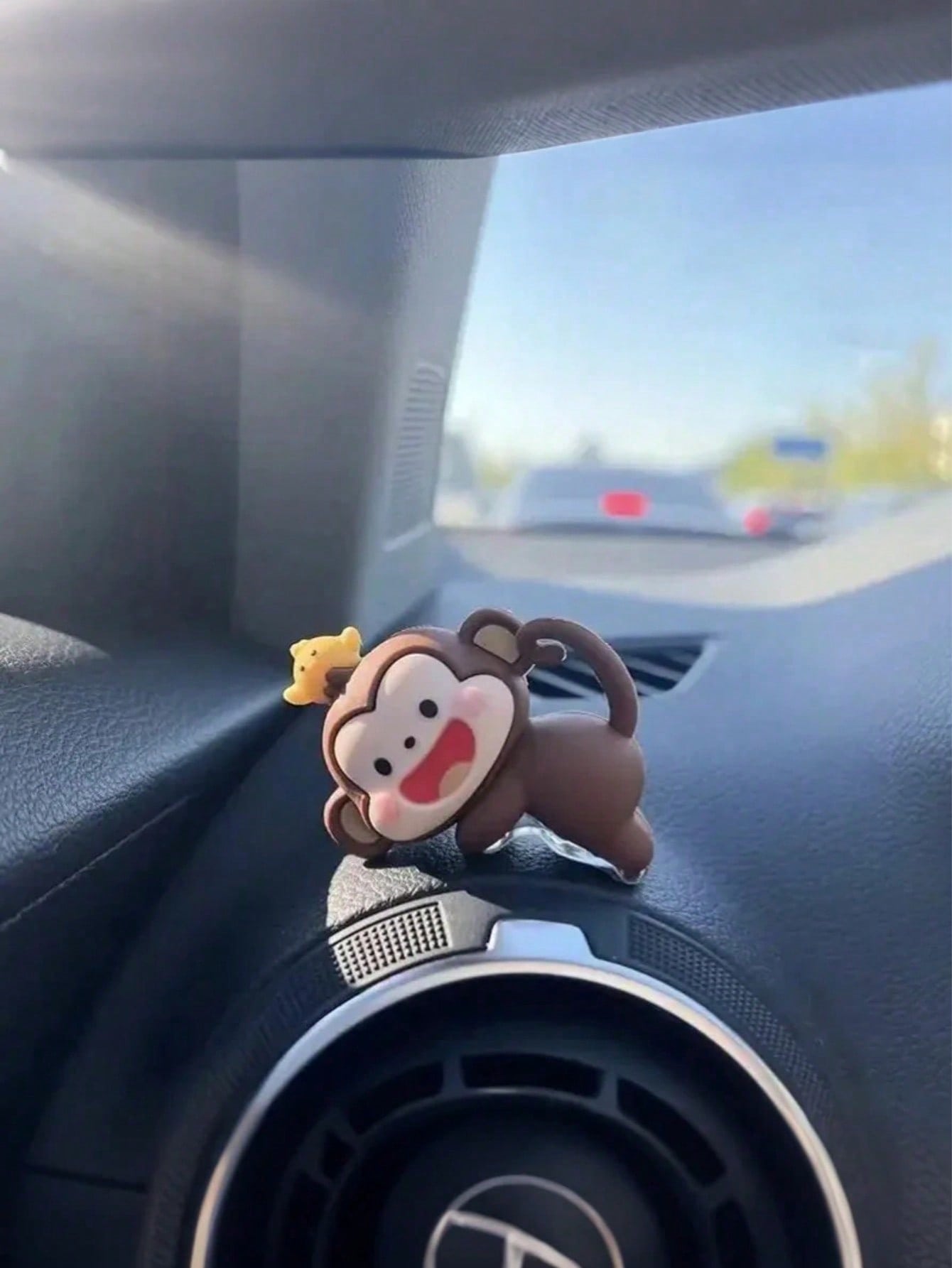 

Adorable Mini Monkey Car Ornament - TPU, Fits Rearview Mirror & Dashboard Decor