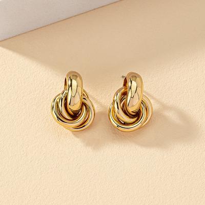 Hoop Earrings Shiny Electroplating Fashion Twisted Stud Earrings Stud Jewelry