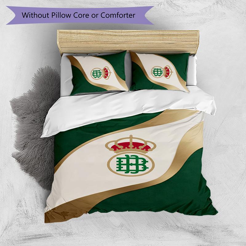 Set Lenzuola Stampato Calcio Real Betis 3 Pezzi, Comodo Set Copripiumino per Camera da Letto Amico della Pelle