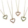 Stainless Steel Heart Pendant Necklace with Spotted Oil Drip - Fashionable Ins Style