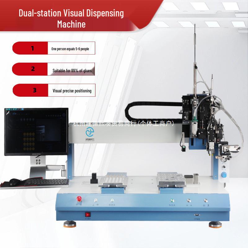 Fully Automatic Dual-Station Adhesive Dispensing Machine for Epoxy, Silicone, UV Glue, and Hot Melt