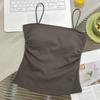 Sling vest women's belt fixed chest pad outer wear underwear comfortable elastic pleated thin waist repair sports bra tube top