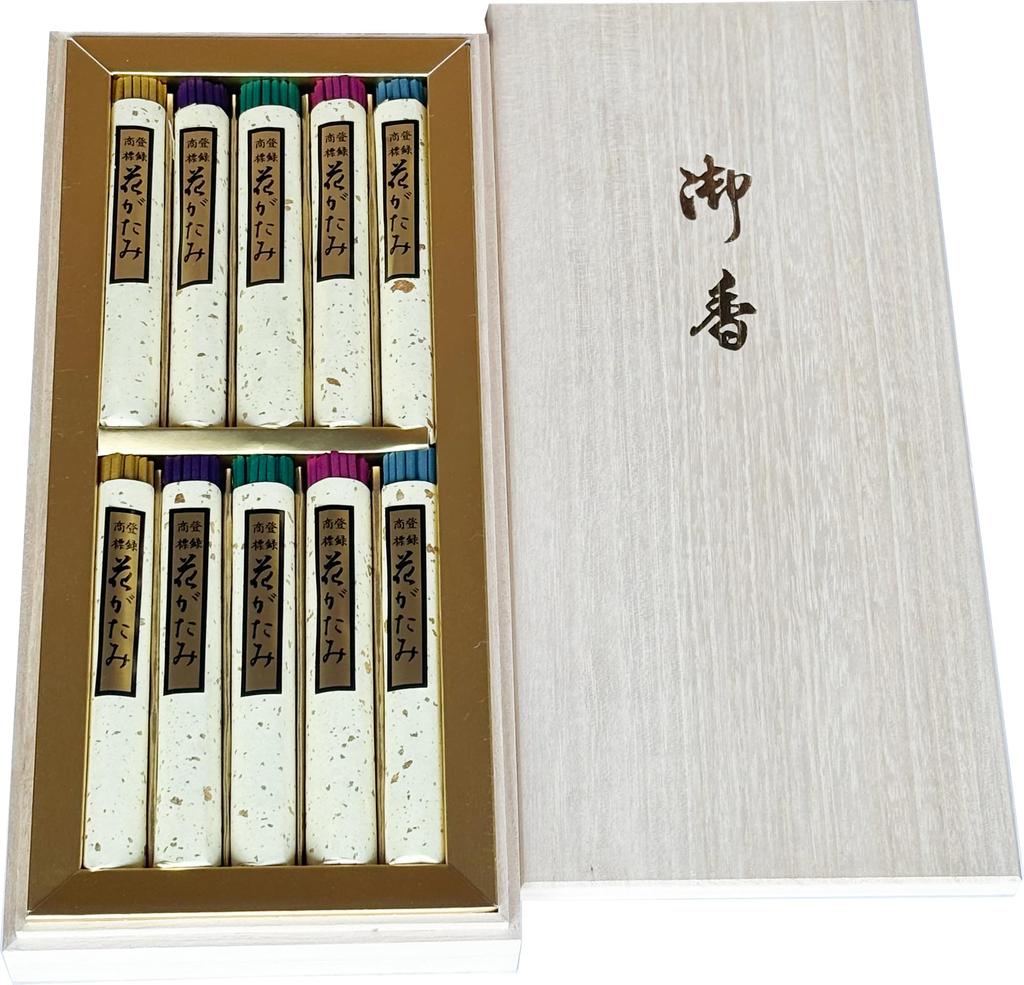 with Lotus Flower Baikundou Hanagata Goshikiko Incense Stick 10 Wood Tradition and 5 Types of Floral Fragrance Gift Made in Awaji Baikundou Gift Gifts