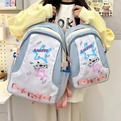 School BagsNew High-value Cute Cartoon Backpack Junior High School Girls  Japanese Graffiti Travel Lightweight Fashion Backpack