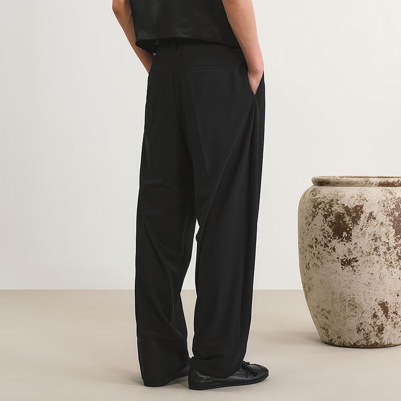 CROQUIS Men's 2025 Summer Loose Straight-Leg Knitted Casual Pants