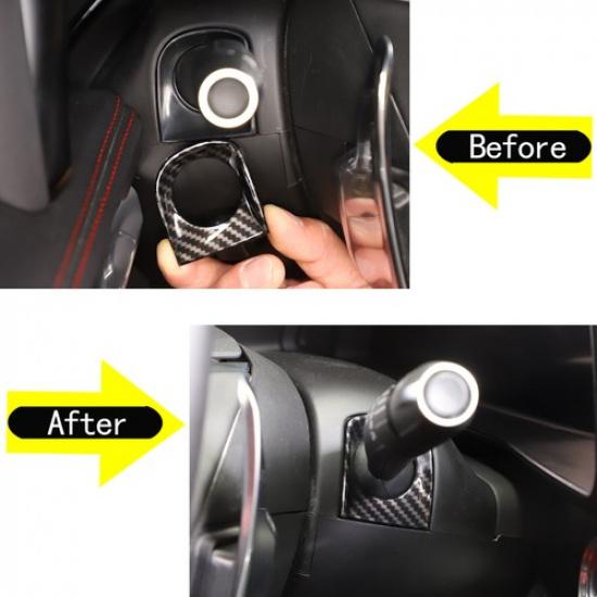 For Corvette C8 -2025 Steering Wheel Rod Base Cover Trim ABS Carbon Fiber
