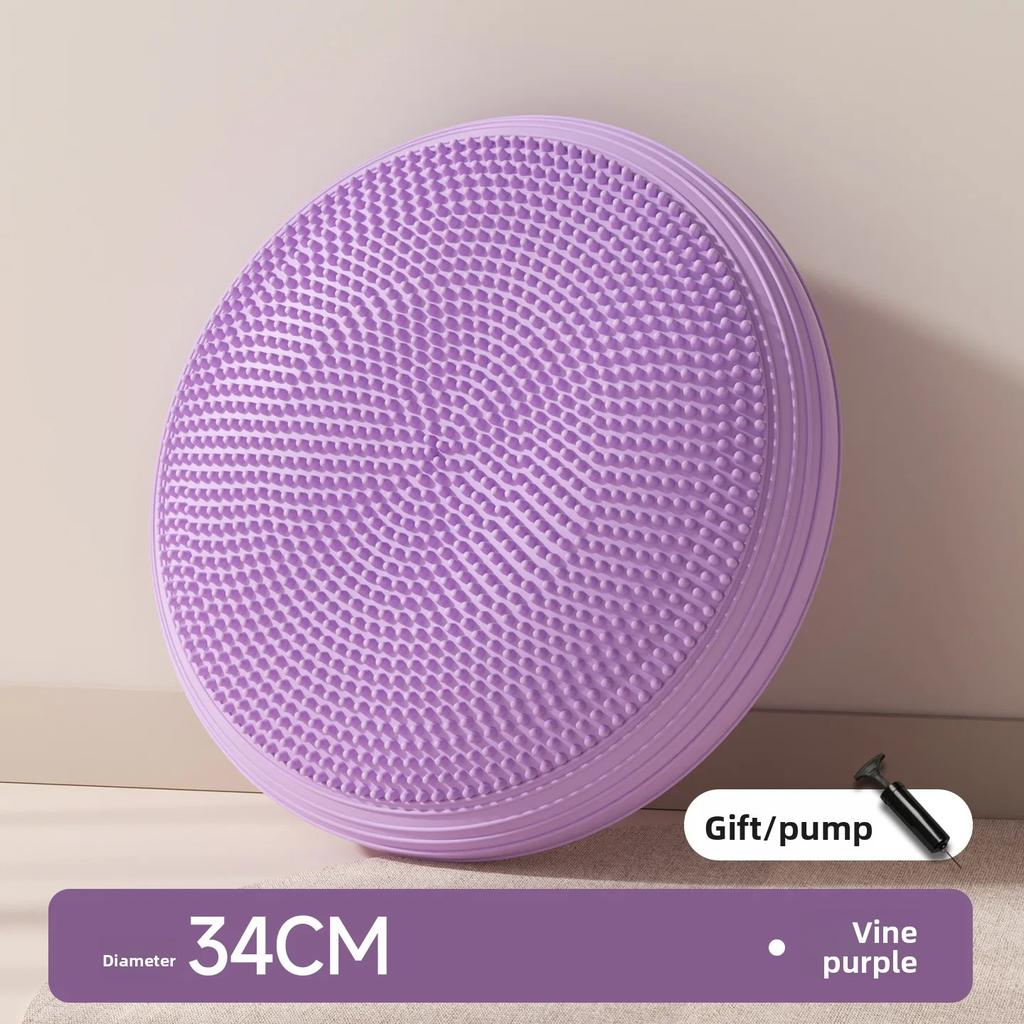 PVC Yoga Balance Pad with Inflatable Massage Cushion and Thickened Anti Burst Ball for Home Office Fitness Training
