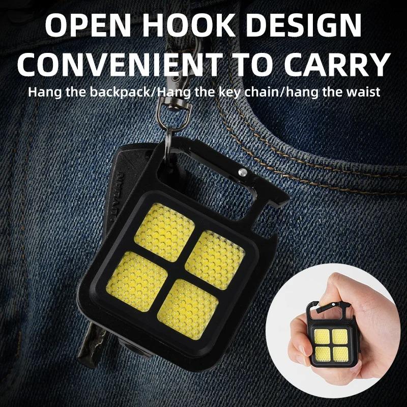 Mini LED Flashlight Magnetic COB Outdoor Camping Pocket Work Light  USB Rechargeable Emergency Light