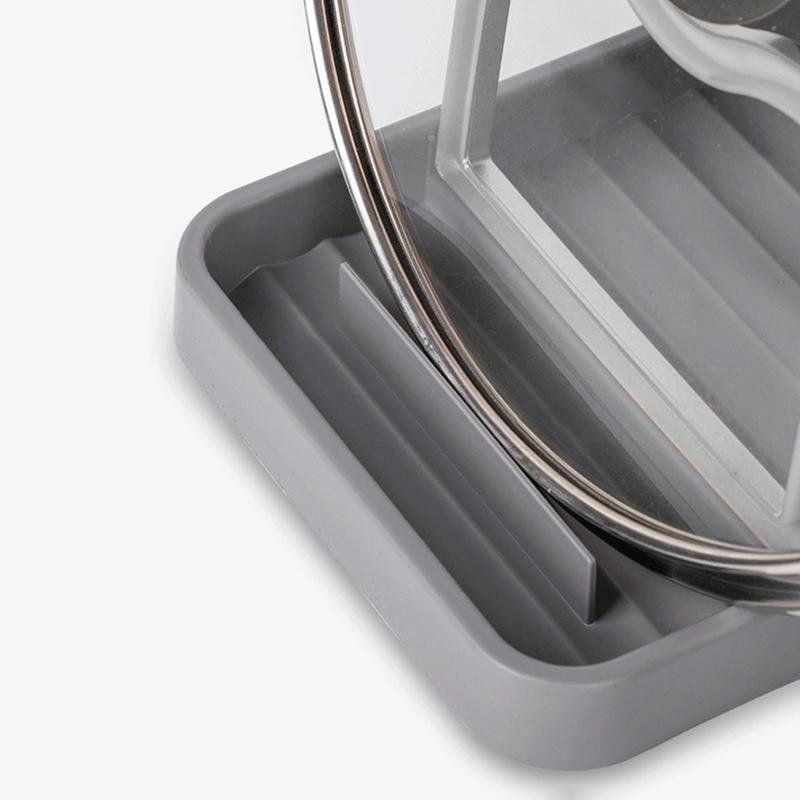 Kitchen Desktop Pot Lid Holder Foldable Multifunctional Pot Cover Rack Spatula Storage Rack Pot Lid Rest Kitchen Organizer