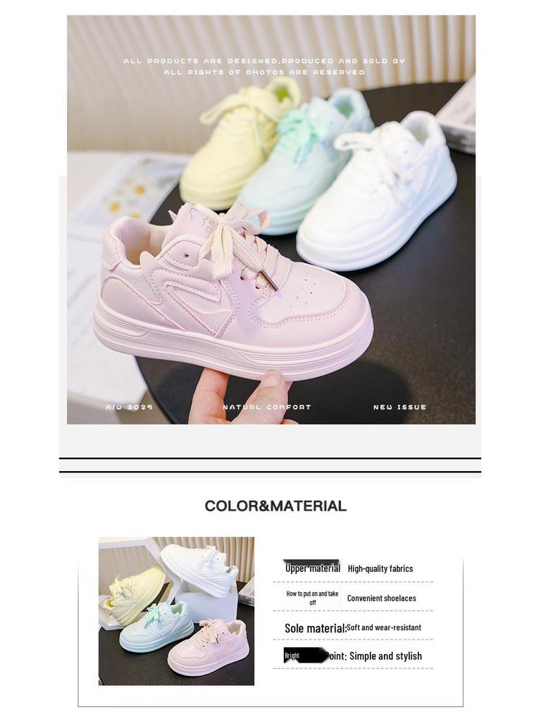 Niche 2025 Trendy Women's Thick-Soled White Skate Shoes - Versatile Casual for Spring & Autumn