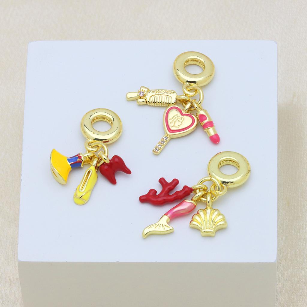 Panjiadora Armband Schlange Schmetterling Kosmetik Kamm Zahn Prinzessin Rock Cowboyhut Anhänger