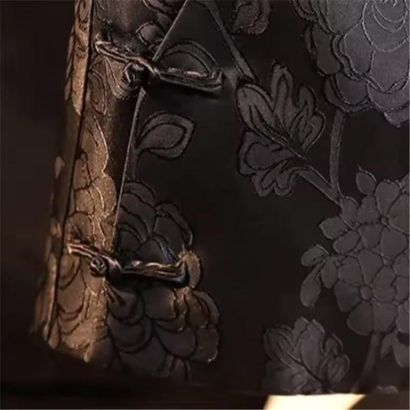 Women's Jackets Chinese Style Vest Women's National Style Retro Embroidery Buckle Round Neck Cheongsam Waistcoat Tide