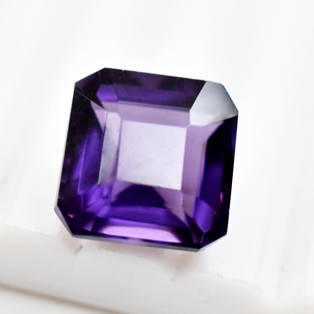 Natural Purple Amethyst Loose Gemstone Square Cut 7.25 ct Brazilian for Jewelry Making and Crafts