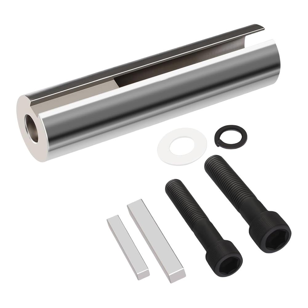 Extended 1 Inch To 1 1/8 Inch Gas Engine Pulley Crank Shaft Sleeve Adapter 1/4 Inch Key Bushing Sheave & Key