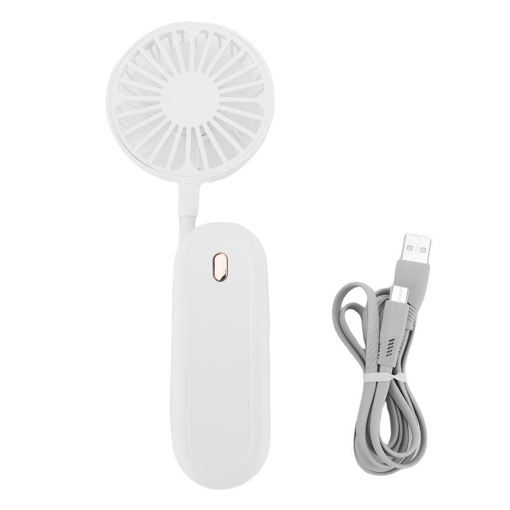 Handlicher Nackenventilator USB Wiederaufladbar Schwanenhals Biegsam Persönlicher Tragbarer Ventilator für Draußen Weiß